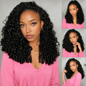 Larhali Burmese Curly Half Wig 20 inch front view