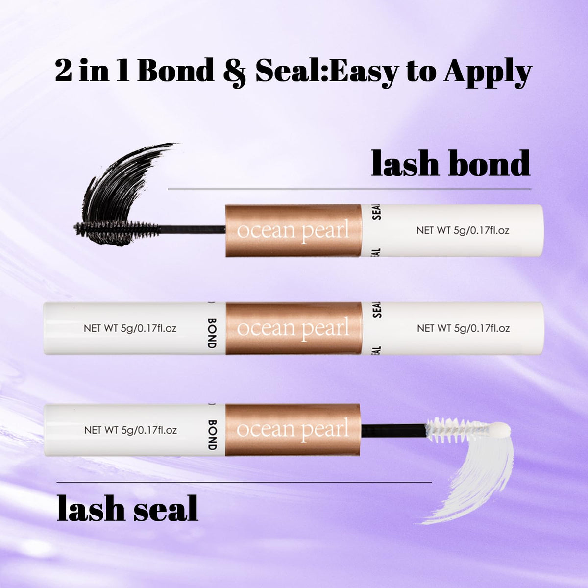 Lash adhesive and sealer from Ocean Pearl Lash Clusters Kit