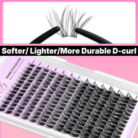 Lash application process using VEYESBEAUTY LuxeBold Lash Clusters