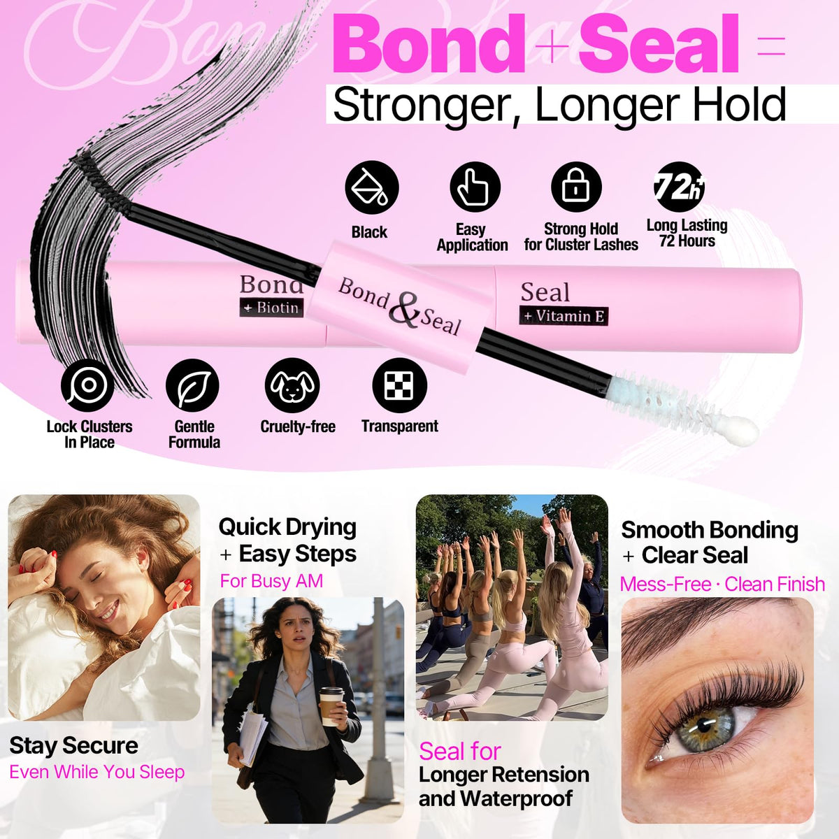 Lash brush included in Yawamica Lash Clusters Kit
