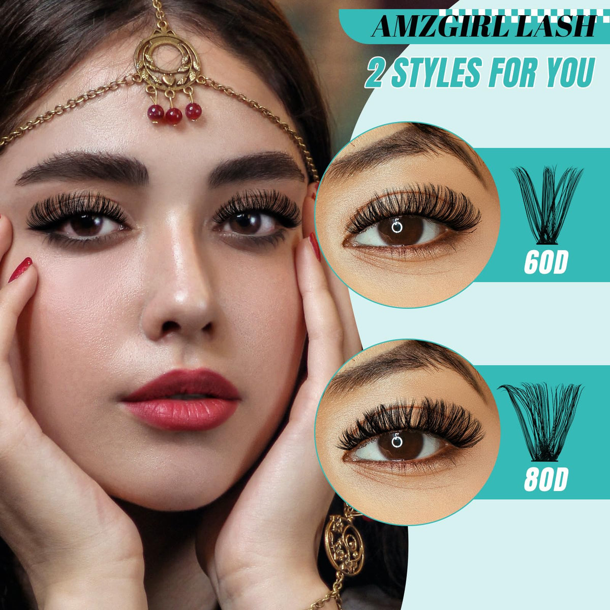 Lash clusters displayed on a makeup table