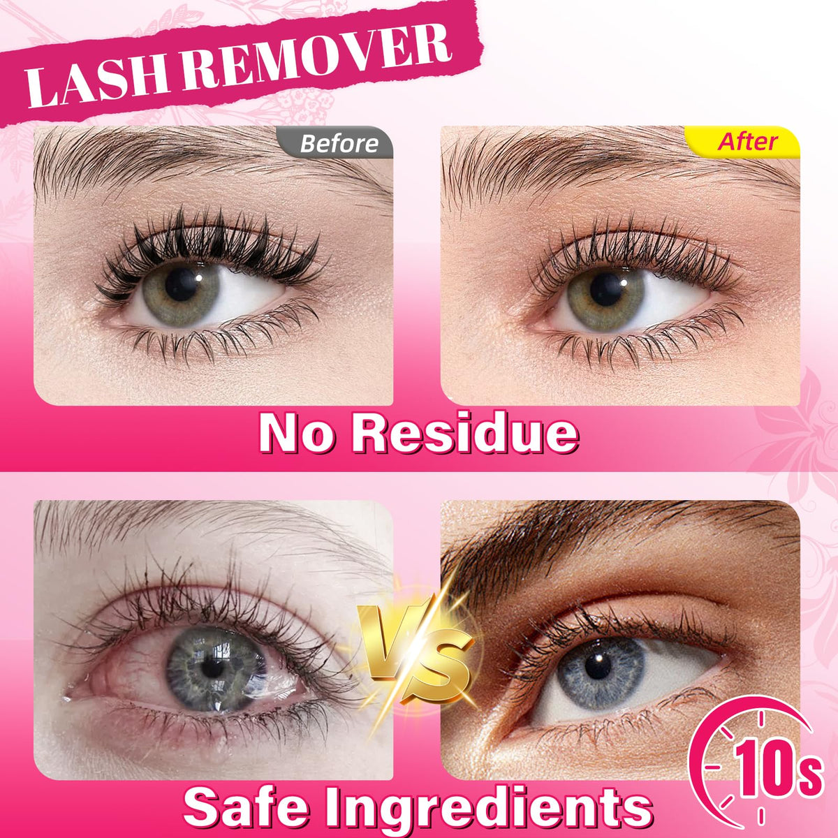 Lash glue and remover kit displayed on a vanity