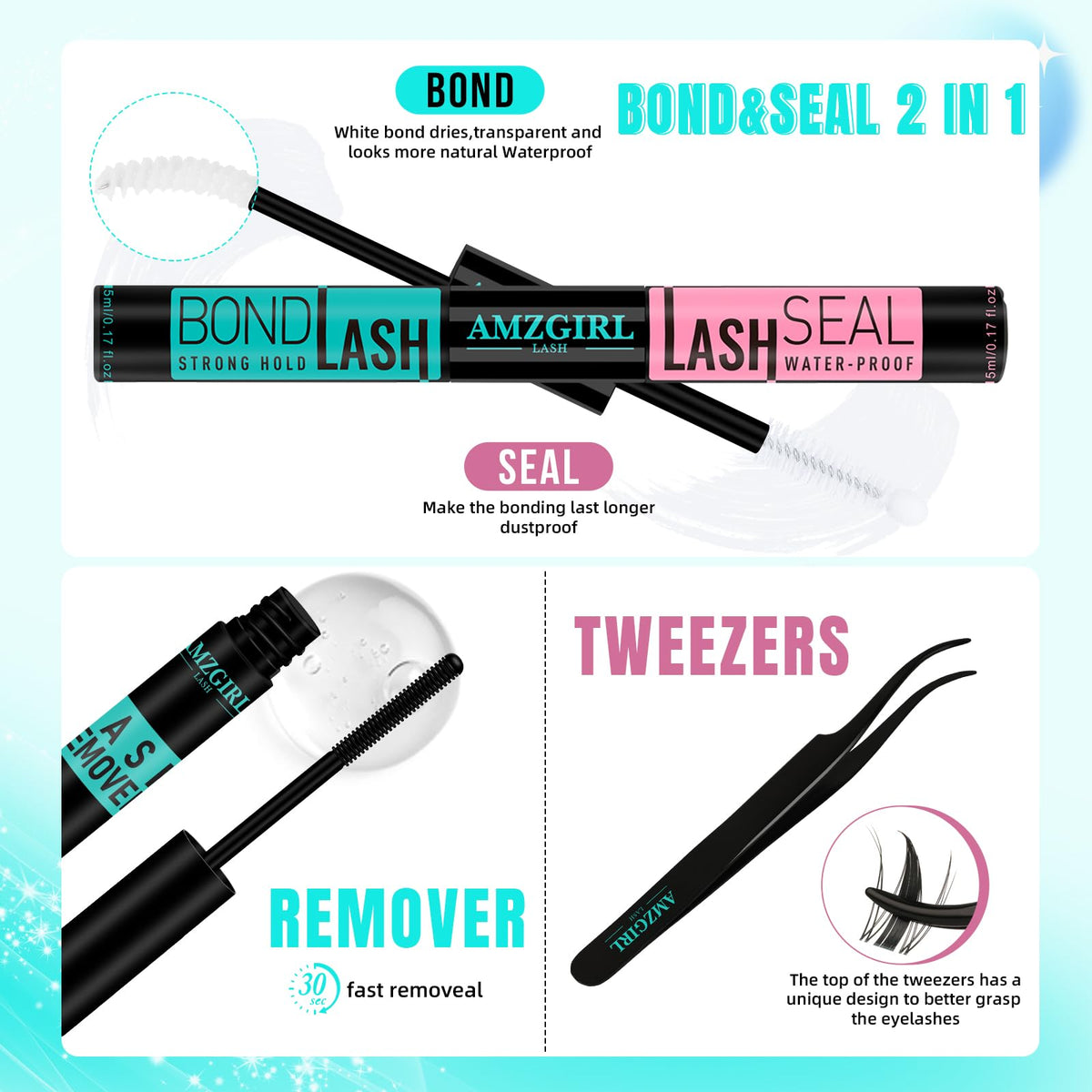 Lash remover with cleaning instructions