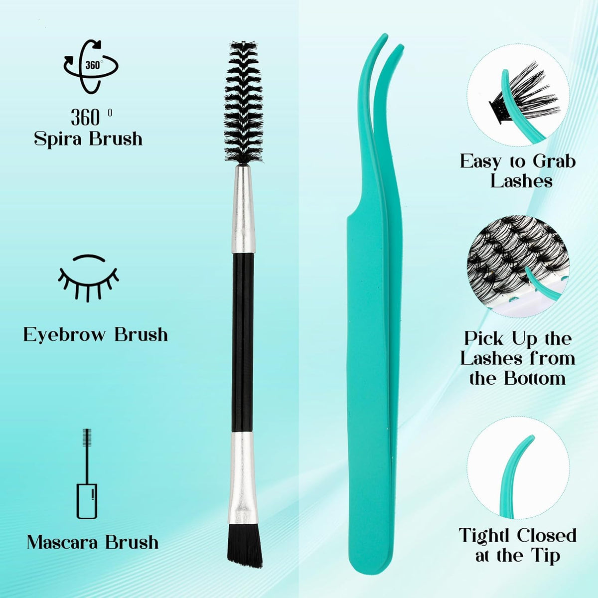 Lash tweezers included in the GEMERRY kit