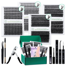 LASHSUN Lash Clusters Kit 896pcs with tools and lashes