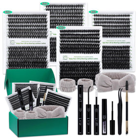 LASHSUN Lash Clusters Kit with 4 boxes of cluster lashes