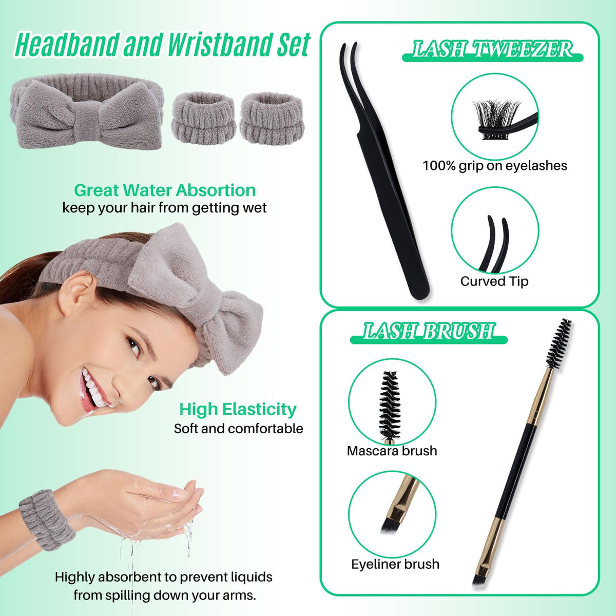 LASHSUN mascara brush and headband included in kit