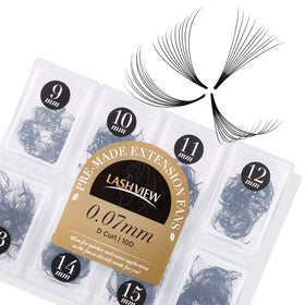 LASHVIEW 1000 premade volume eyelash extensions mixed tray front view