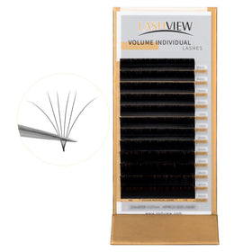 LASHVIEW D Curl eyelash extensions mixed tray front view