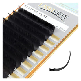 LASHVIEW Eyelash Extensions 0.15mm C Curl 11mm front view