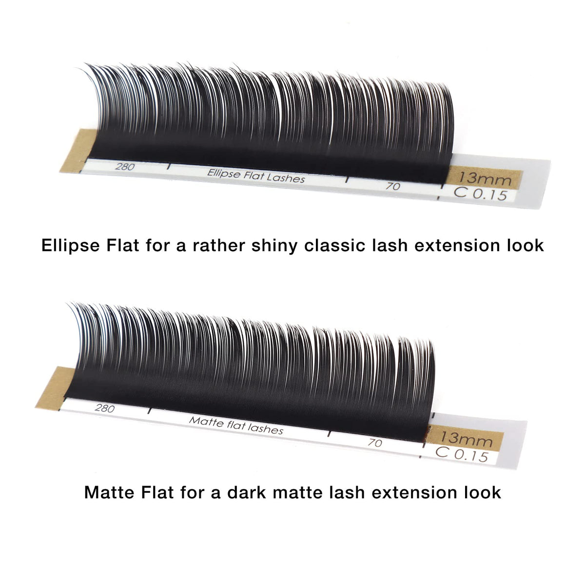 LASHVIEW Eyelash Extensions 11mm length comparison