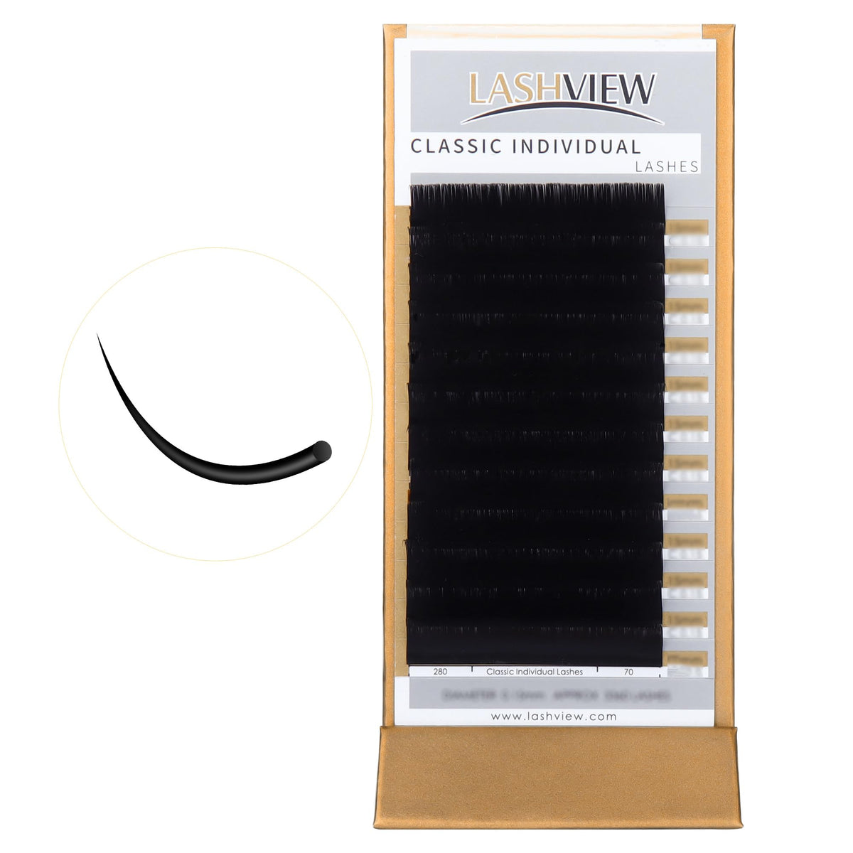 LASHVIEW Eyelash Extensions C Curl 8-15mm mixed tray front view