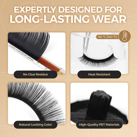 LASHVIEW Eyelash Extensions D Curl in a beauty setup