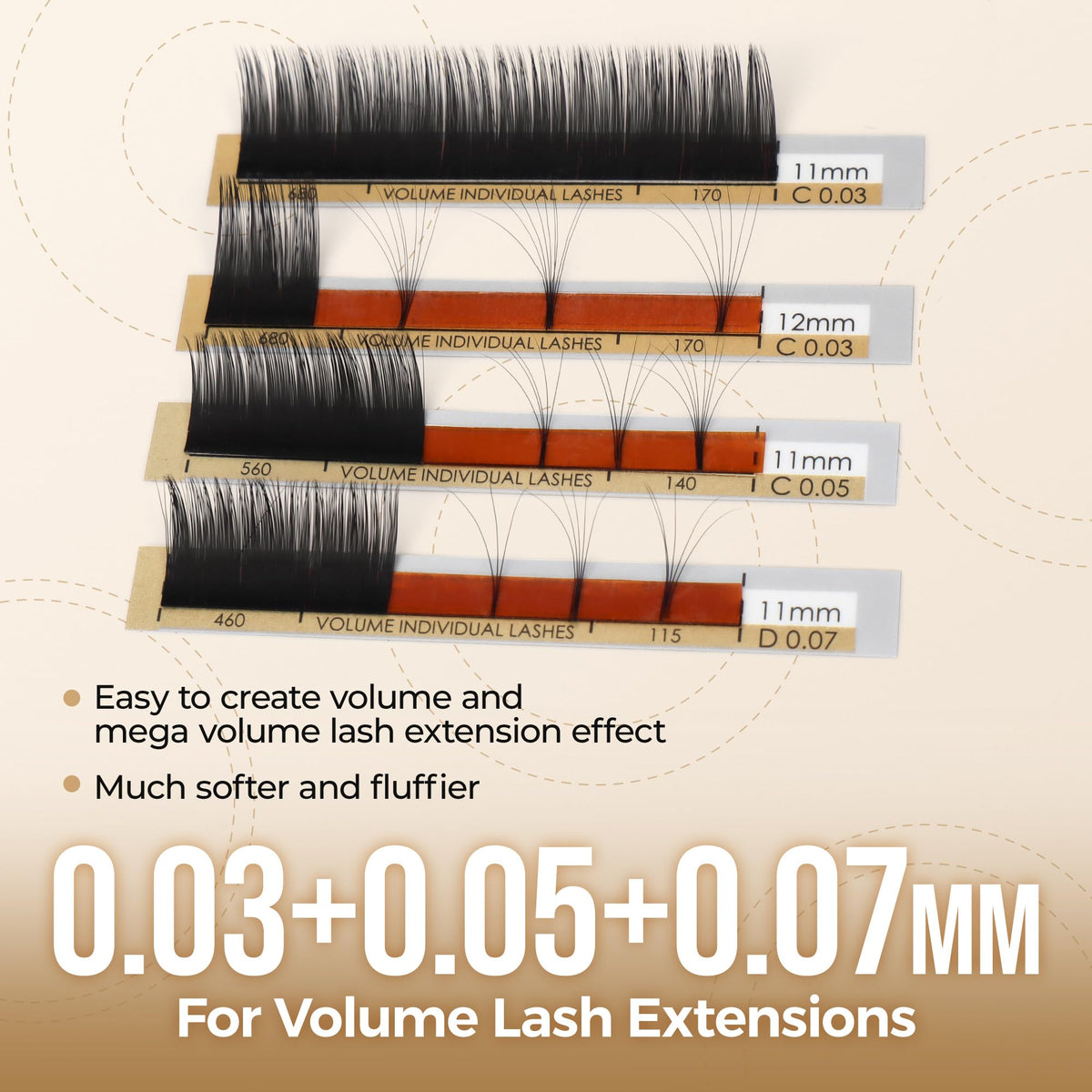 LASHVIEW Eyelash Extensions D Curl Mixed Tray open view