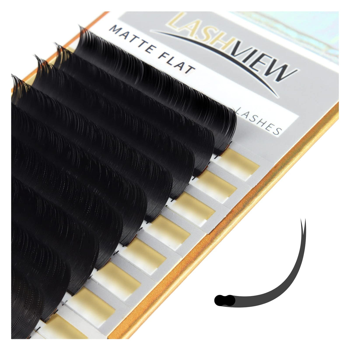 LASHVIEW Eyelash Extensions Mixed Tray front view with 0.15mm D Curl