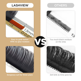 LASHVIEW eyelash extensions showing soft texture