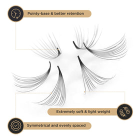 LASHVIEW eyelash extensions showing various lengths 9-16mm