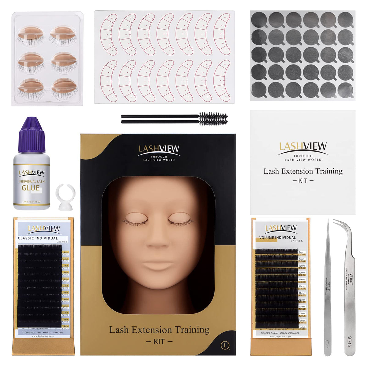 LASHVIEW lash extensions and glue in the kit
