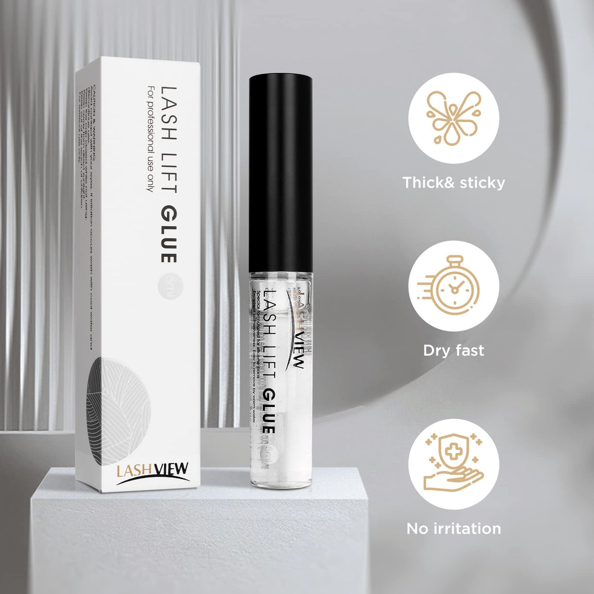 LASHVIEW Lash Lift Glue demonstrating easy application
