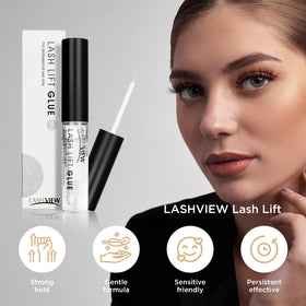 LASHVIEW Lash Lift Glue showing easy removal with water