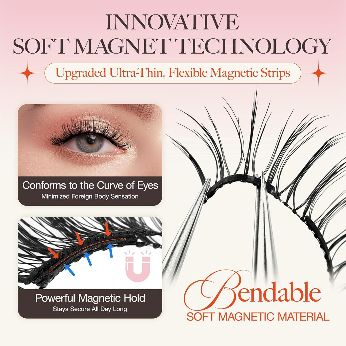 LASHVIEW Magnetic Eyelashes A02 on model for natural look