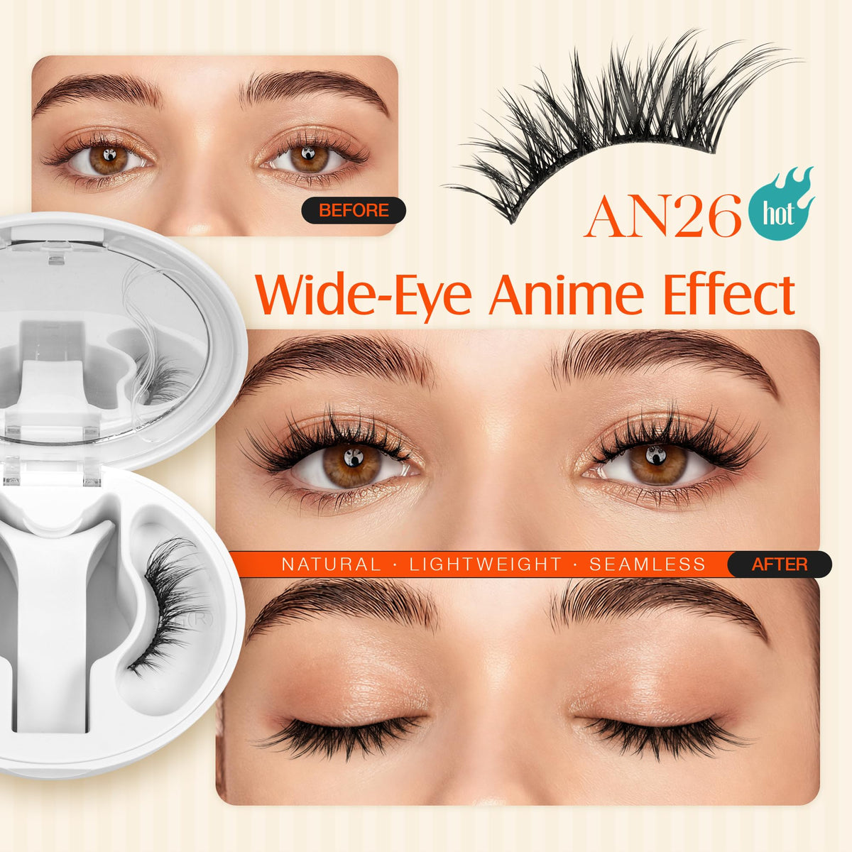 LASHVIEW Magnetic Eyelashes compact case with mirror