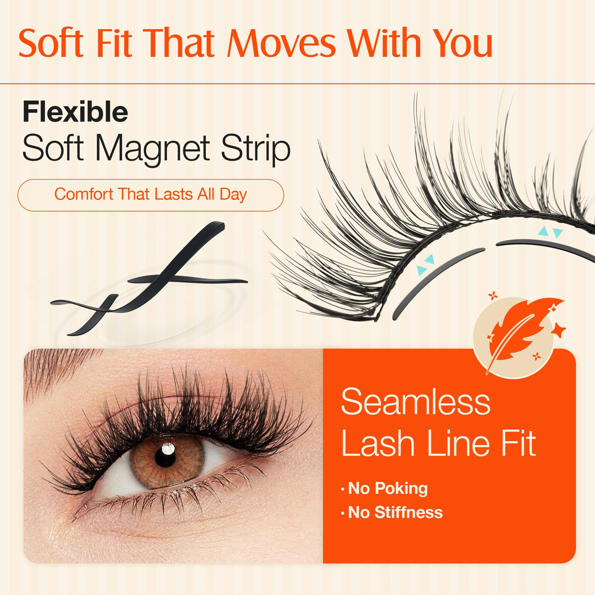 LASHVIEW Magnetic Eyelashes displayed with built-in mirror