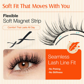 LASHVIEW Magnetic Eyelashes displayed with built-in mirror