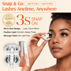 LASHVIEW Magnetic Eyelashes displayed with lash clip and fixer