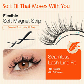 LASHVIEW magnetic eyelashes displayed with lash fixer