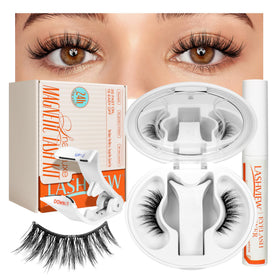 LASHVIEW Magnetic Eyelashes front view with applicator