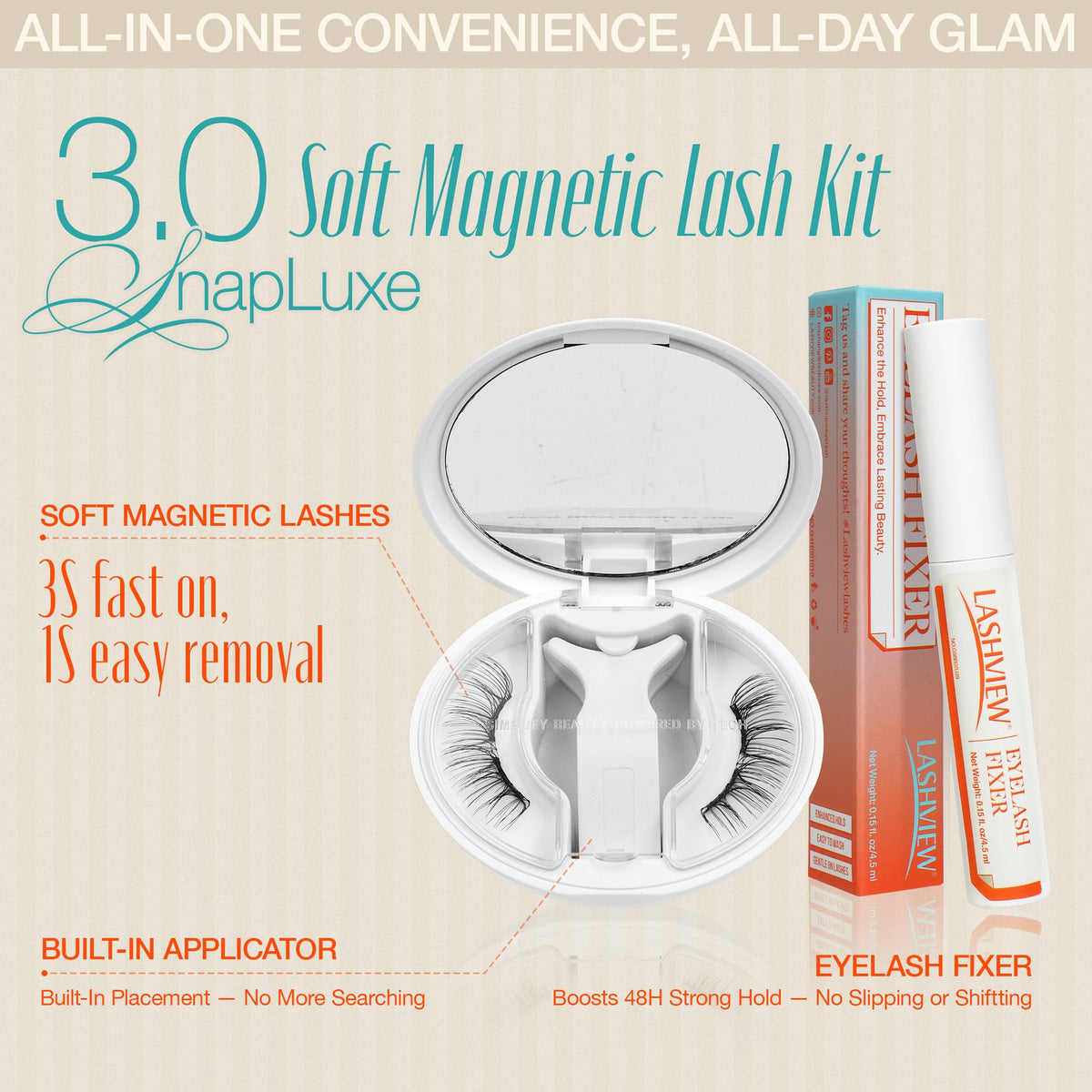 LASHVIEW Magnetic Eyelashes in compact box