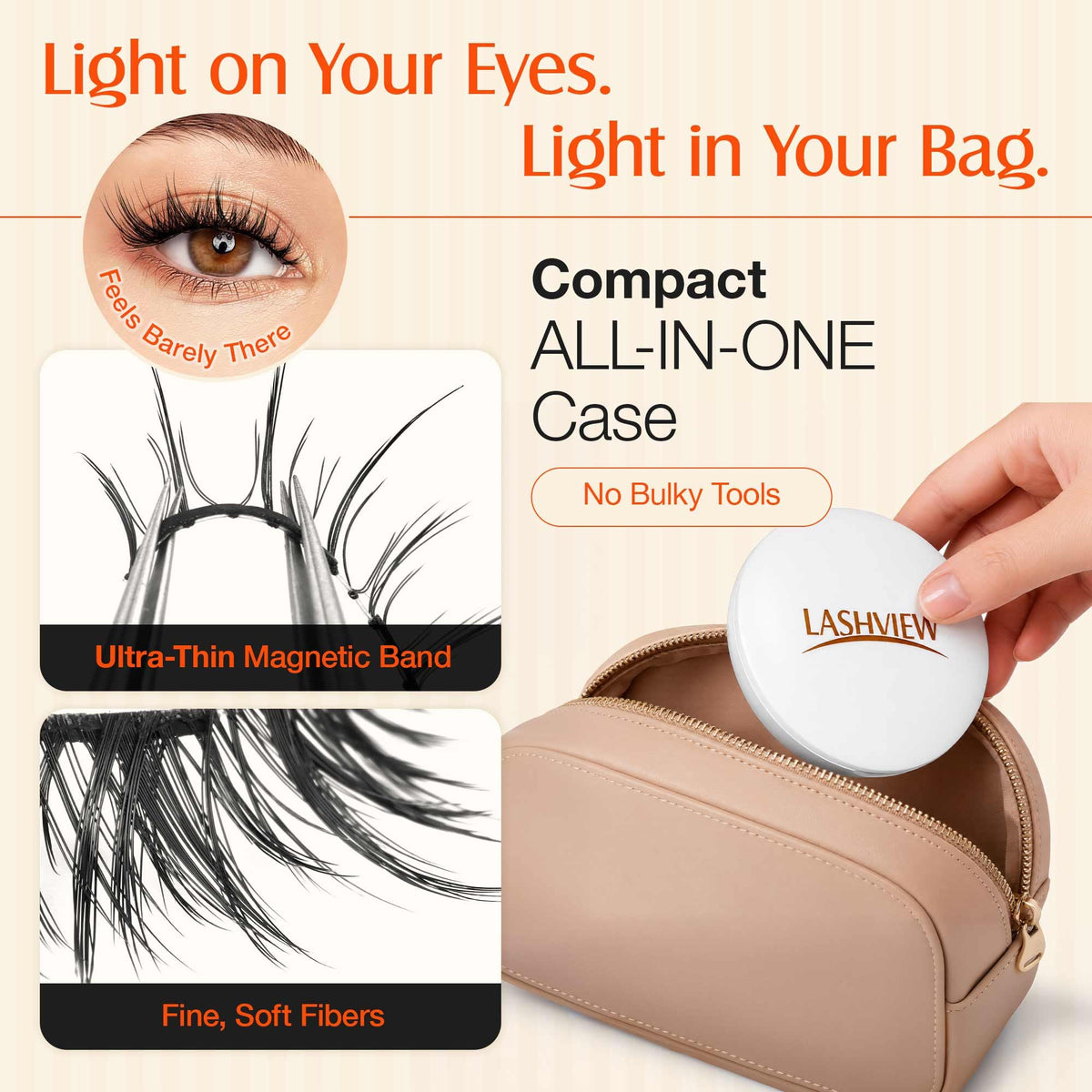 LASHVIEW Magnetic Eyelashes in travel-friendly case