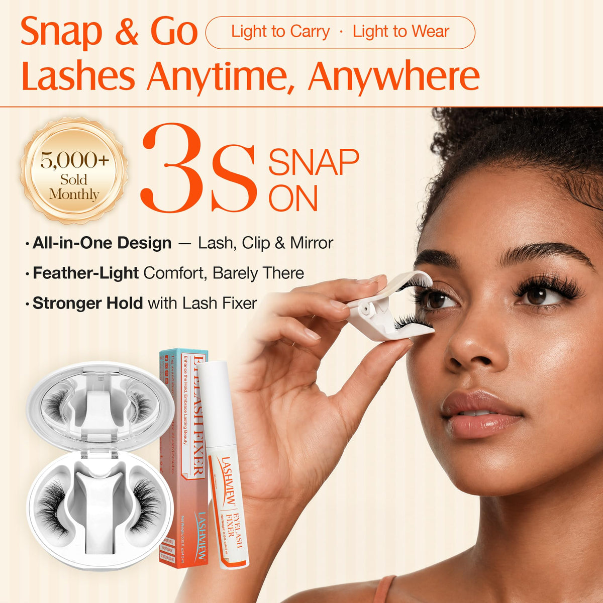 LASHVIEW Magnetic Eyelashes lash clip and fixer