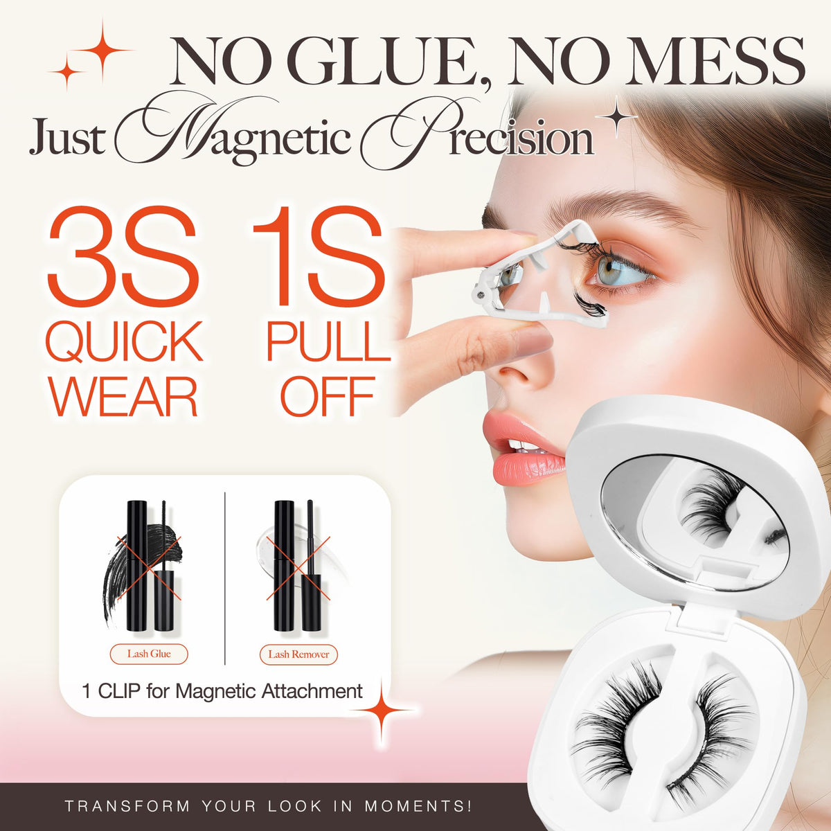 LASHVIEW Magnetic Eyelashes on model demonstrating natural look