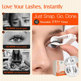 LASHVIEW magnetic eyelashes on model showcasing anime doll-eye effect