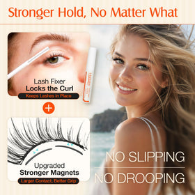 LASHVIEW Magnetic Eyelashes on model showcasing cat eye look