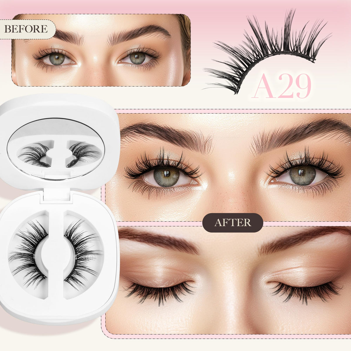 LASHVIEW Magnetic Eyelashes side view showcasing soft material