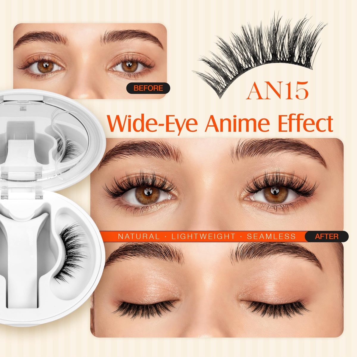 LASHVIEW Magnetic Eyelashes side view showing spiky design