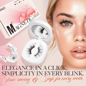 LASHVIEW Magnetic Eyelashes with applicator in hand