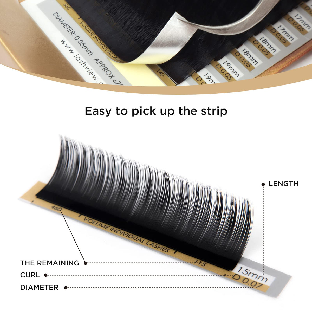 LASHVIEW Volume lashes with non-stick tape technology