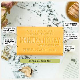 Lathering Australian Botanical Soap Manuka Honey bar