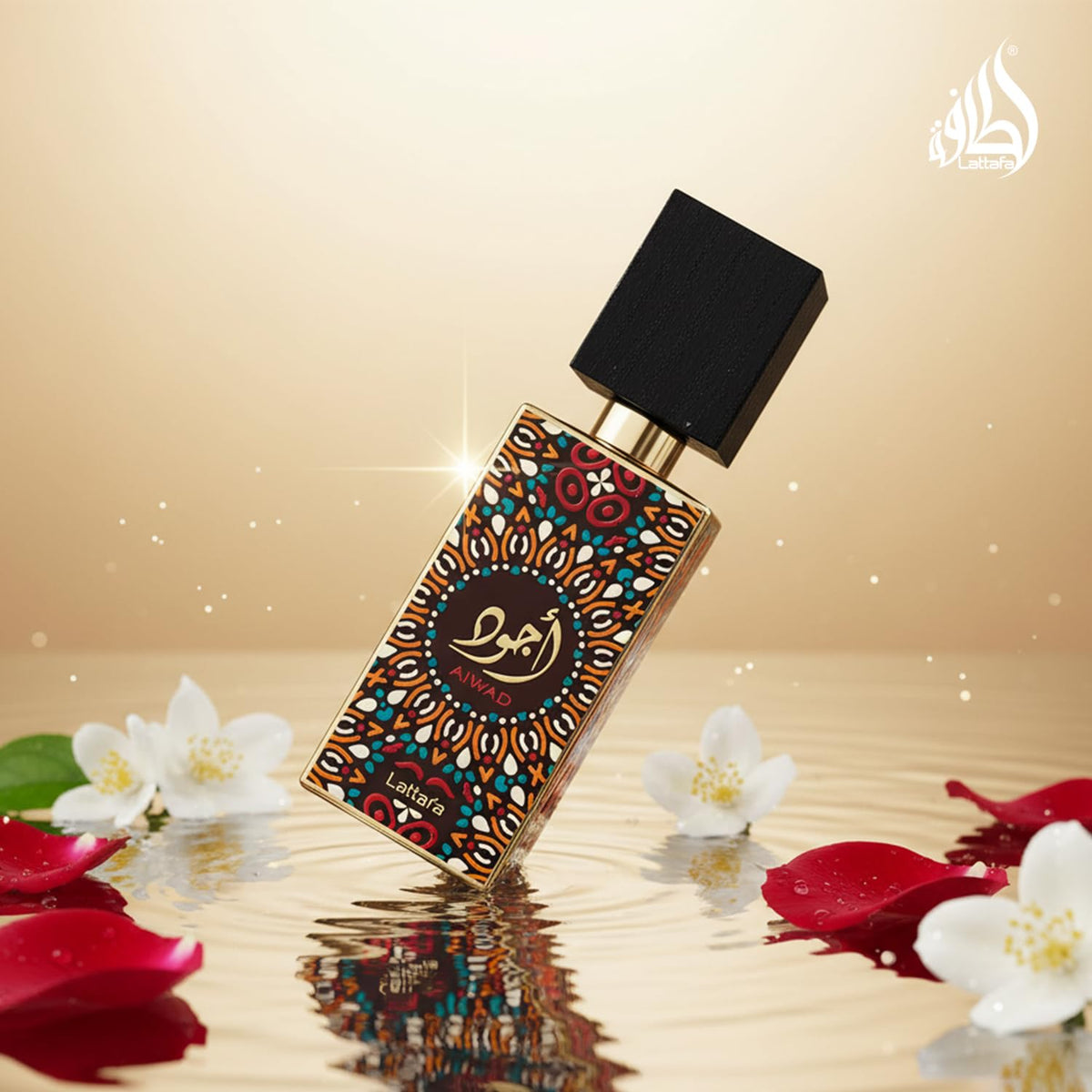 Lattafa Ajwad Eau De Parfum in lifestyle setting