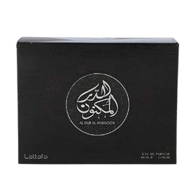 Lattafa Al Dur Al Maknoon Silver Eau de Parfum bottle side view