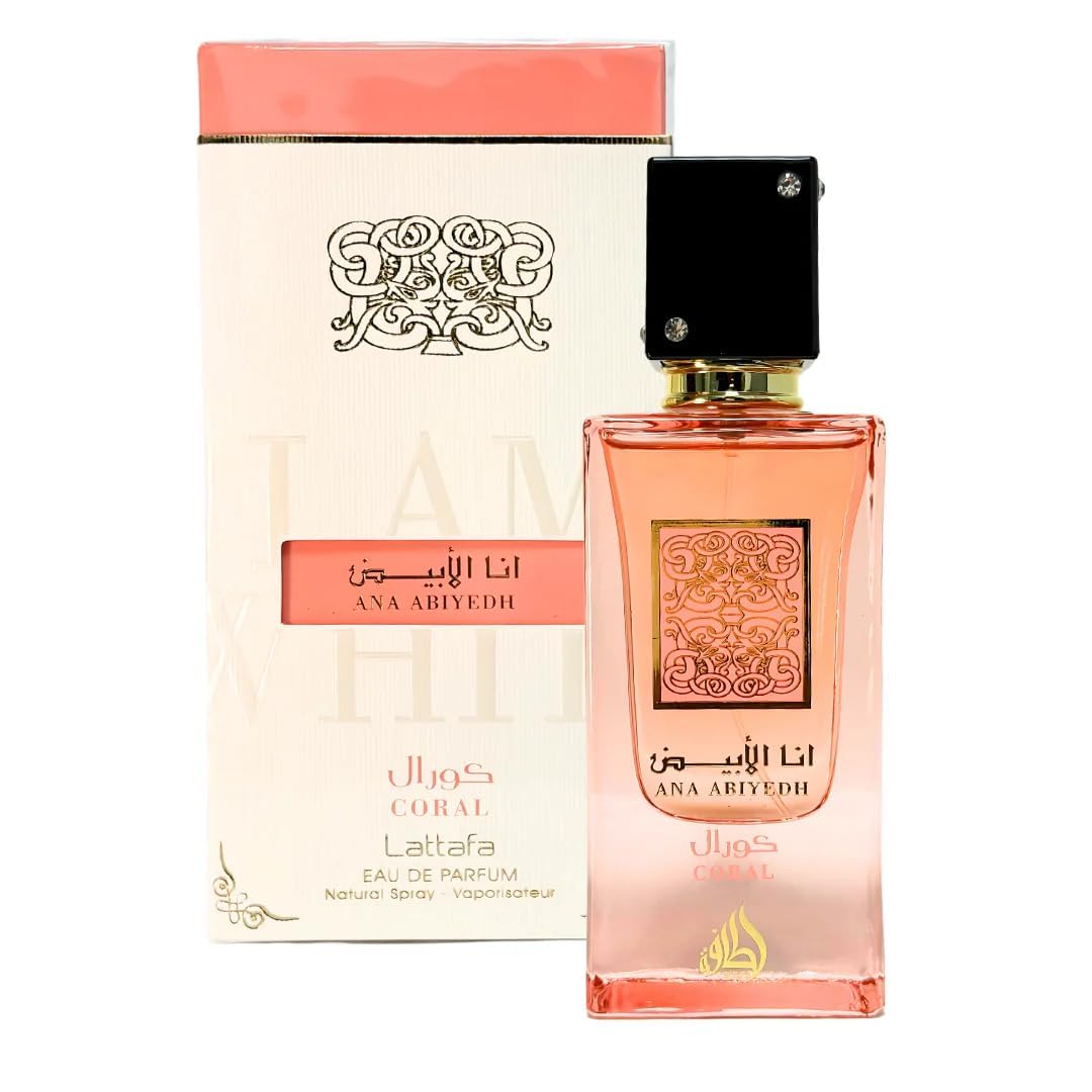 Lattafa Ana Abiyedh Coral Eau de Parfum packaging