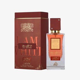 Lattafa Ana Abiyedh Scarlet bottle design side view