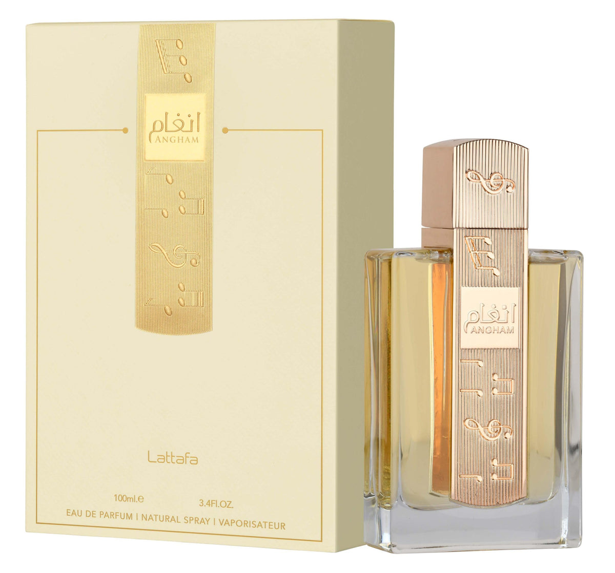 Lattafa Angham Eau de Parfum bottle side view