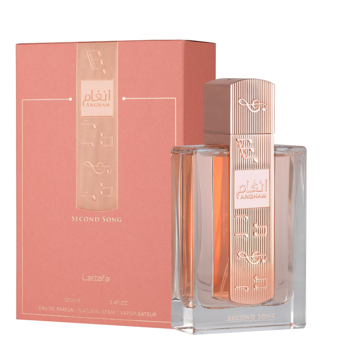 Lattafa Angham Second Song Eau de Parfum 100ml bottle with packaging