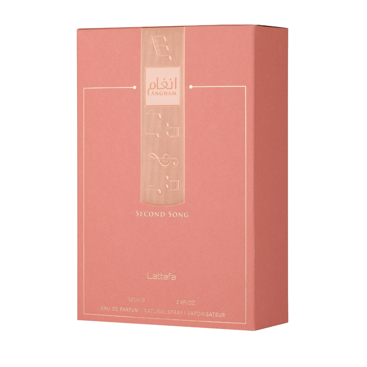 Lattafa Angham Second Song Eau de Parfum 100ml close-up of the bottle
