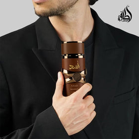 Lattafa Asad Bourbon Eau de Parfum Spray 100ml with accessories